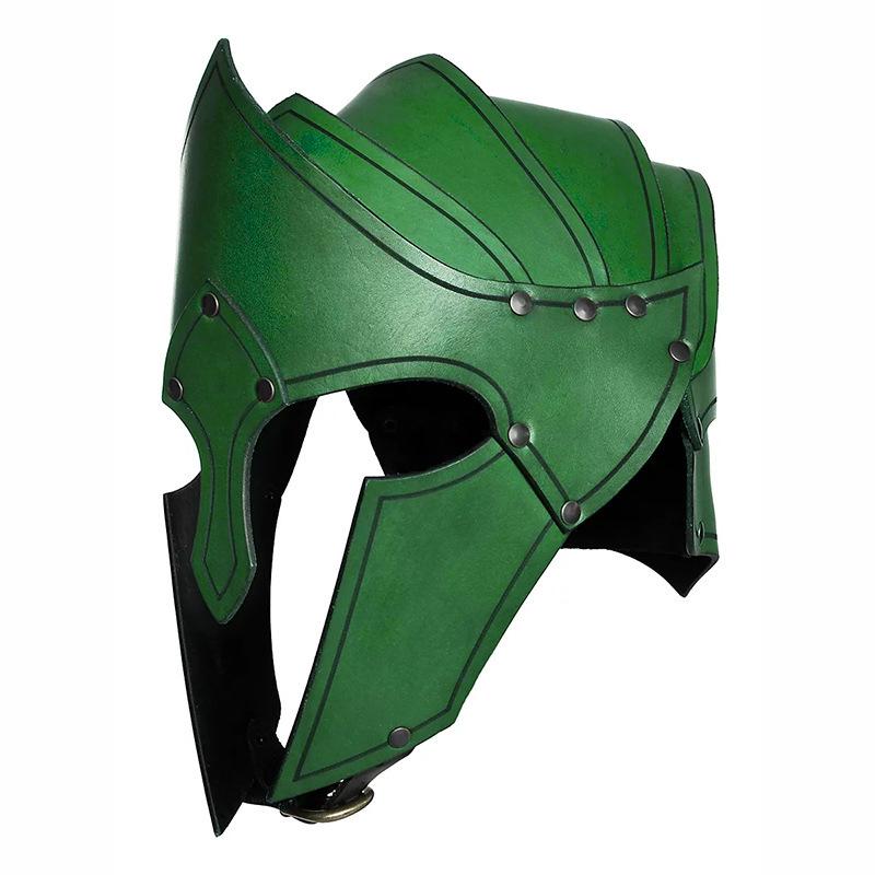 Medieval Viking & Roman Warrior Helmet Mask for Cosplay & Halloween зелёный