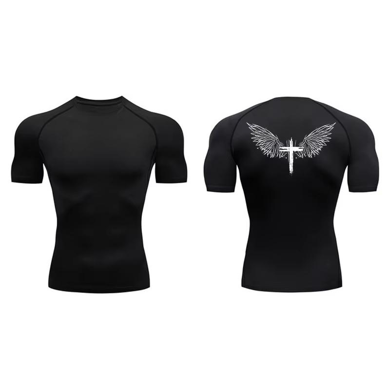 Compressie T-shirts voor Mannen Korte Mouw Sportschool Workout Fitness Onderhemden Sneldrogend Atletisch T-shirt Top 10095