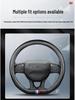 Genuine Leather Carbon Fiber Steering Wheel Cover for Lynk & Co 01/02/03/03+/05/06, Ultra-Thin & Non-Slip Design