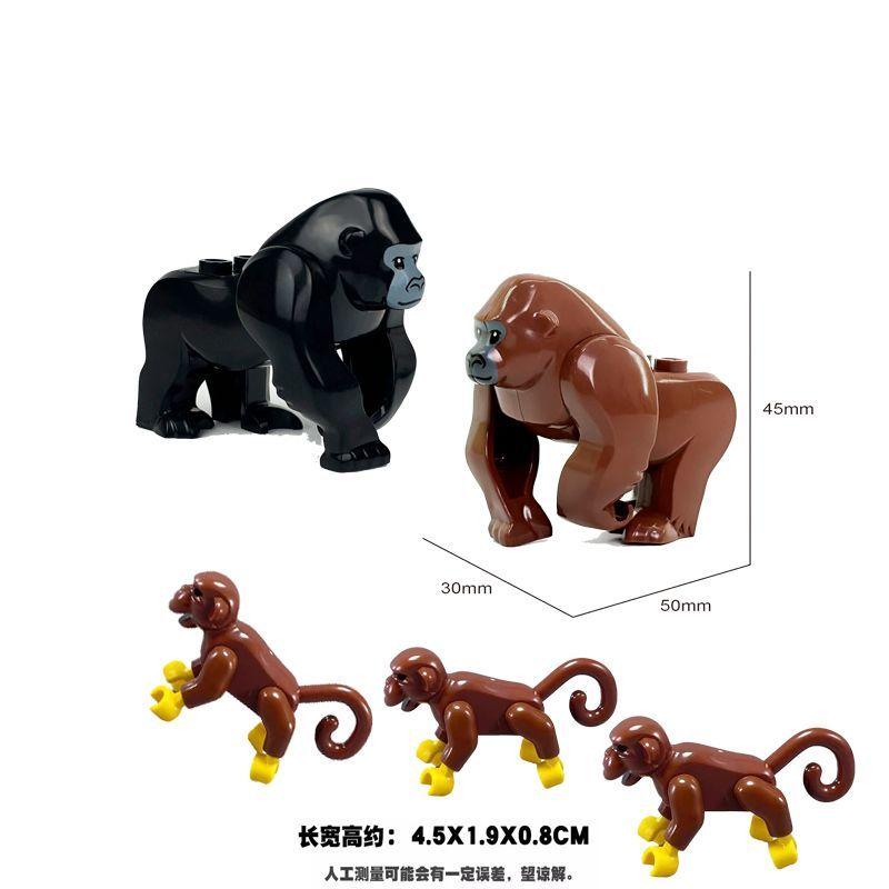 MOC Zoo City Farm Building Blocks Animal Accessories Tiger Gorilla Giraffe Eagle Deer Elephant Mini bricks Toy Gift Set Y009