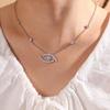 ZAKOL Fashion Aesthetic Evil Eye Zircon Inlaid Pendant Necklaces Buling CZ Clavicle Chain Engagement Wedding Zircon Collar