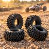 4 Pieces TPE Replacement Tire 1:18 Scale Gravel Pattern RC for Remote Control Car Enthusiasts,