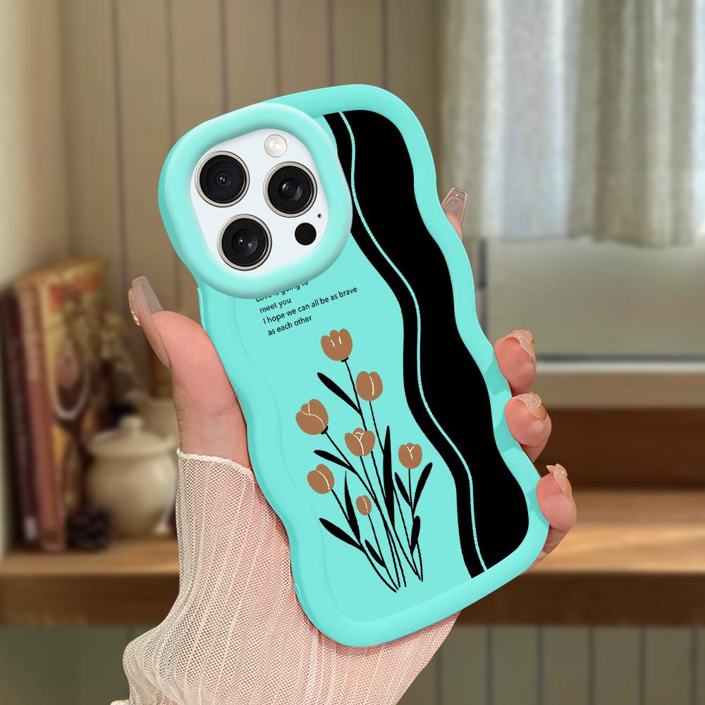 Big Wave Edge Mäkký silikónový materiál Macaron Puzdro na telefón Nárazuvzdorné ochranné gumové puzdro pre iPhone Samsung Huawei Honor Xiaomi Redmi OnePlus Moto