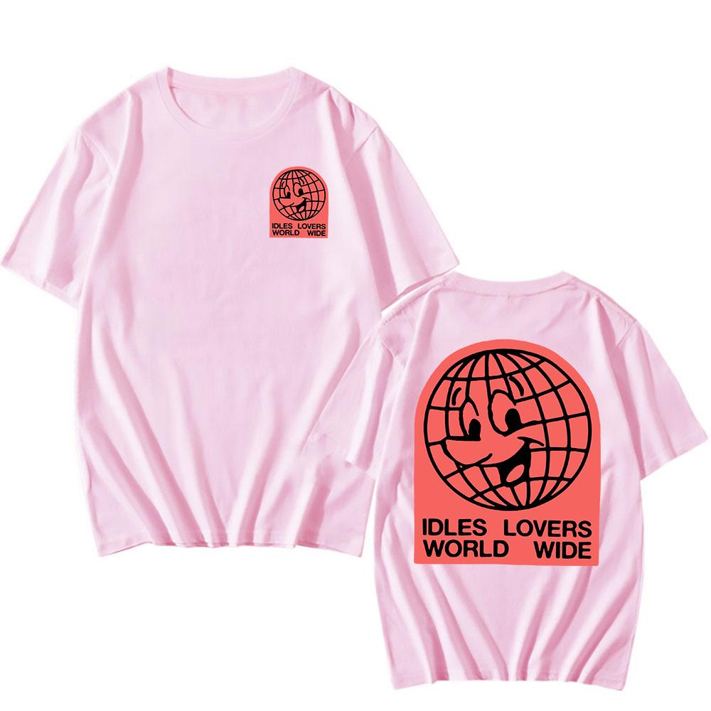 IDLES LOVERS WORLD WIDE Tshirts Short Sleeve Summer Cotton T-shirt Cotton Soft Men Women T Shirt Casua Punk Unisex Streetwear