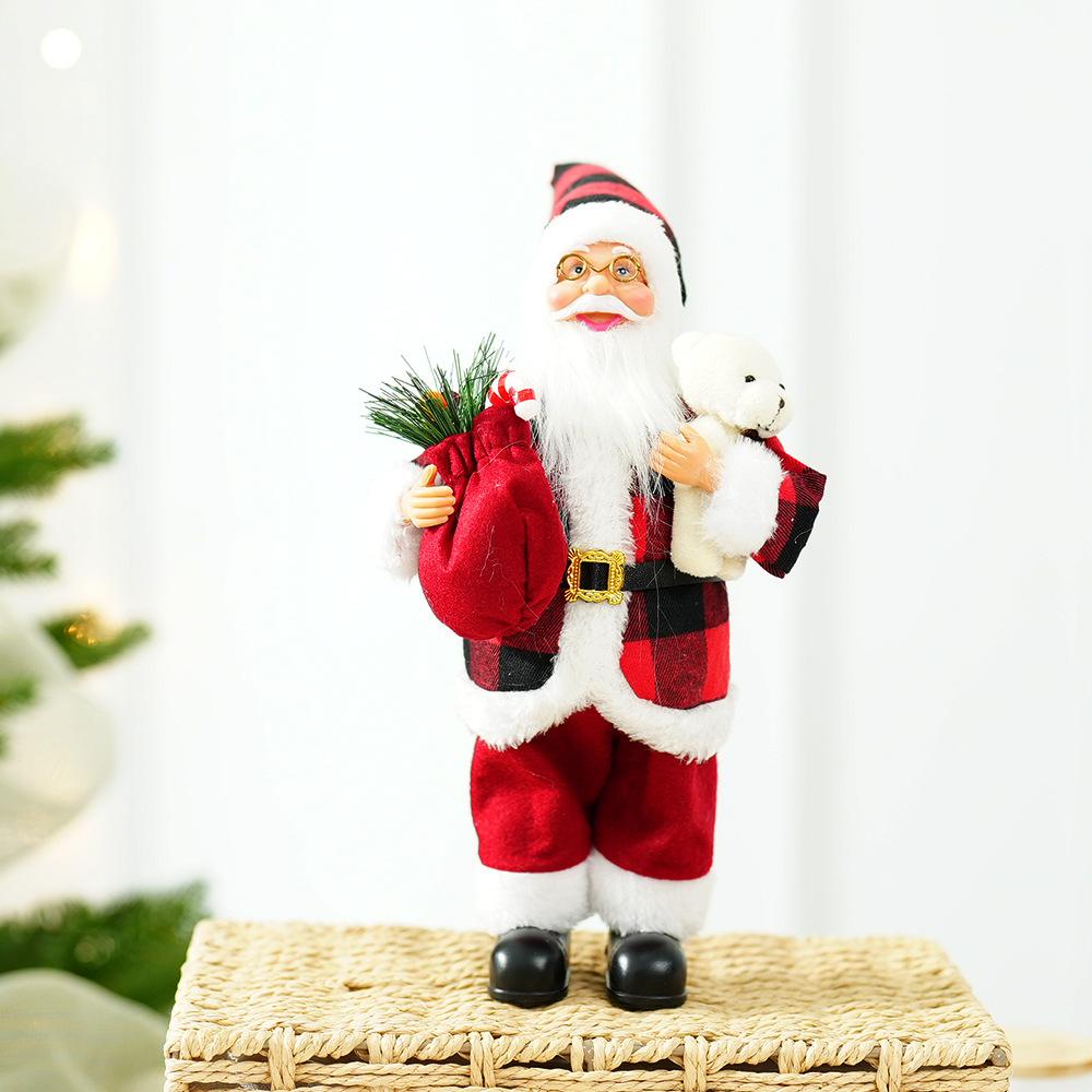 30cm Cute Santa Claus Doll Standing Santa Claus Statue 2025 Xmas Tree Ornament Christmas Decor Home Navidad Gift New Year 2026