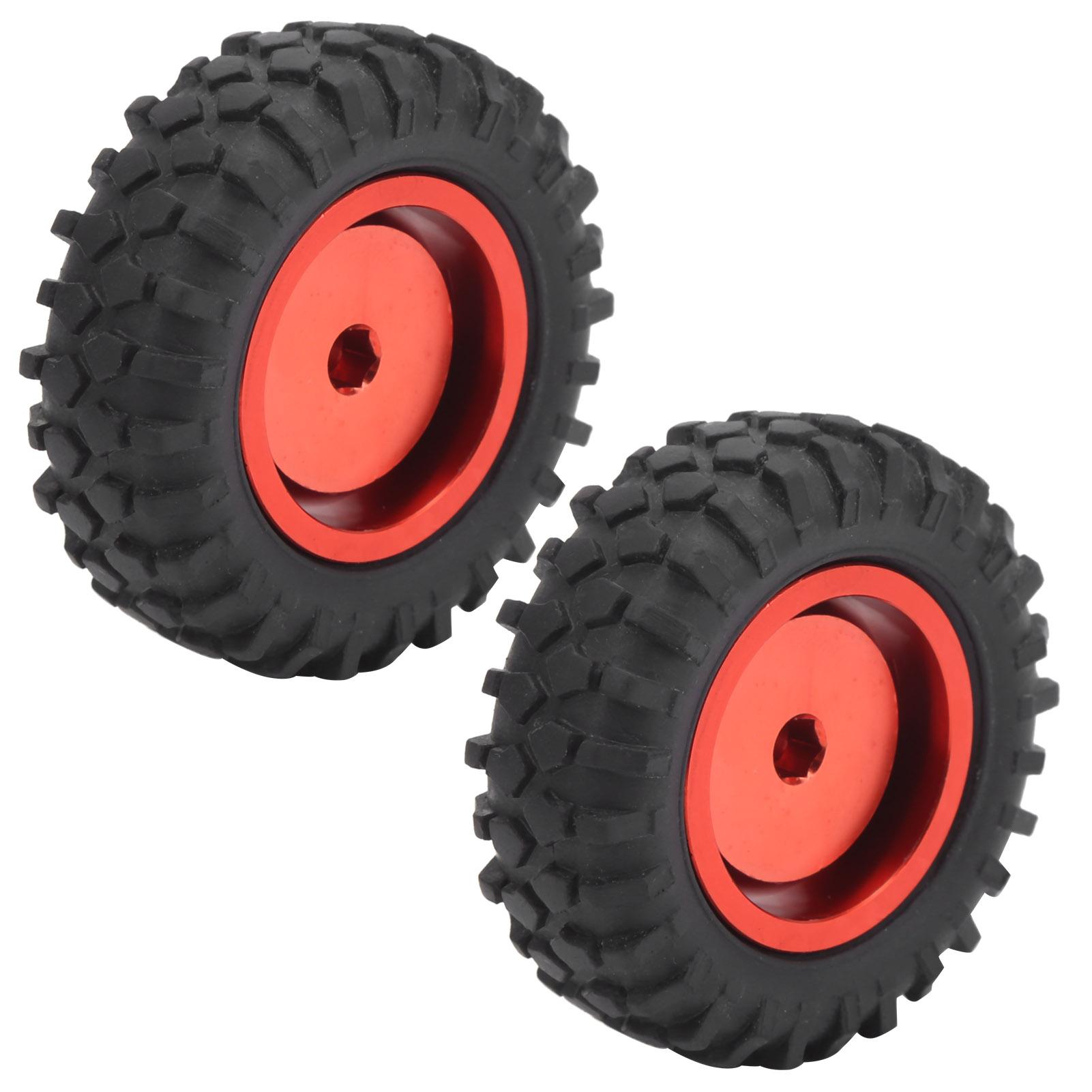 

2Pcs Truck Wheel Rubber Tire 55mm Dia Aluminium Alloy Fit for WPL D12 110 RC CarRed