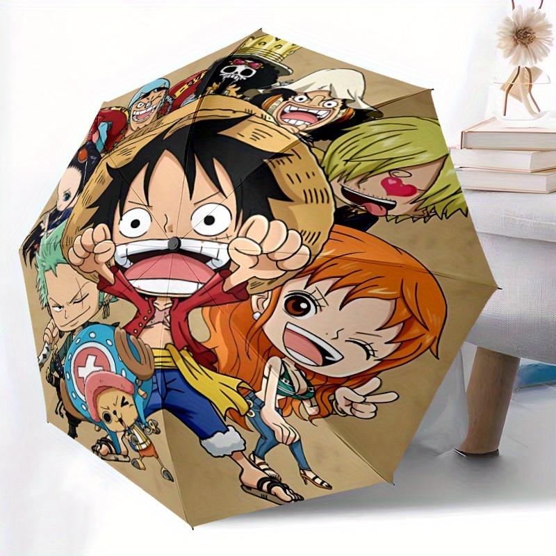 Paraguas Plegable Automático de la Tripulación de One Piece, Apertura/Cierre Automático, Paraguas de Viaje Resistente al Viento para Aventuras al Aire Libre a0826035