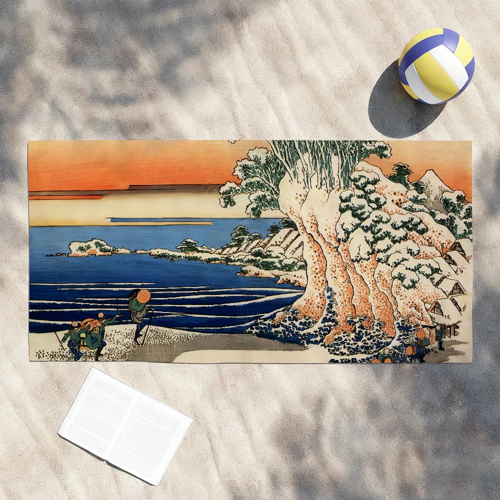 

Art Katsushika Hokusai Waves Towel Shower Sauna Travel Spa Quick Dry Gym Accessories Soft Large Beach Towels W30*H60(CM)