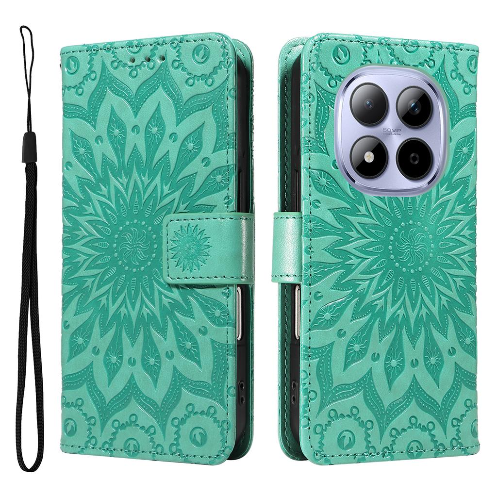 For Xiaomi Redmi Note 15 Pro 5G (Global) Leather Wallet Case Sunflower Imprinted Phone Cover