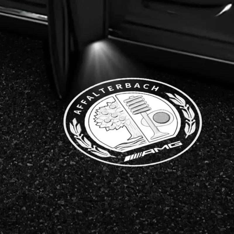 C200 E200 New 2025 For Mercedes Benz 2PCS/Set Car Door Light Laser Logo Decor Project Ghost Lamp Mercedes Benz A B C M ML GLA GL