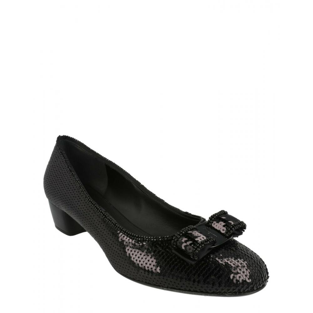 Salvatore Ferragamo Vara Sequined Pumps Black