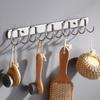 10 Row Kitchen Wall Hook Stainless Steel Utensils Storage Rack Punch Free Spatula Spoon Hanging Hook Bathroom Coat Towel Hook