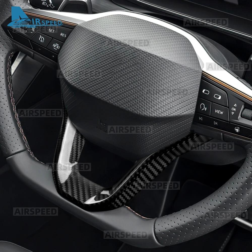 Car Steering Wheel Trim For Seat Ateca/ibiza/Leon/Tarraco For Cupra Formentor/Ateca/Born/Leon 2021-2026 Real Dry Carbon Fiber