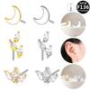 F136 Titanium Moon Style Fashion Ear Bone Studs