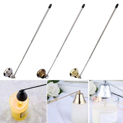 Glocken-Kerzenlöscher mit Teleskopgriff, drehbarer Metall-Teelicht-Kerzendocht-Flammenlöscher, Kerzenlöscher-Werkzeuge, universell