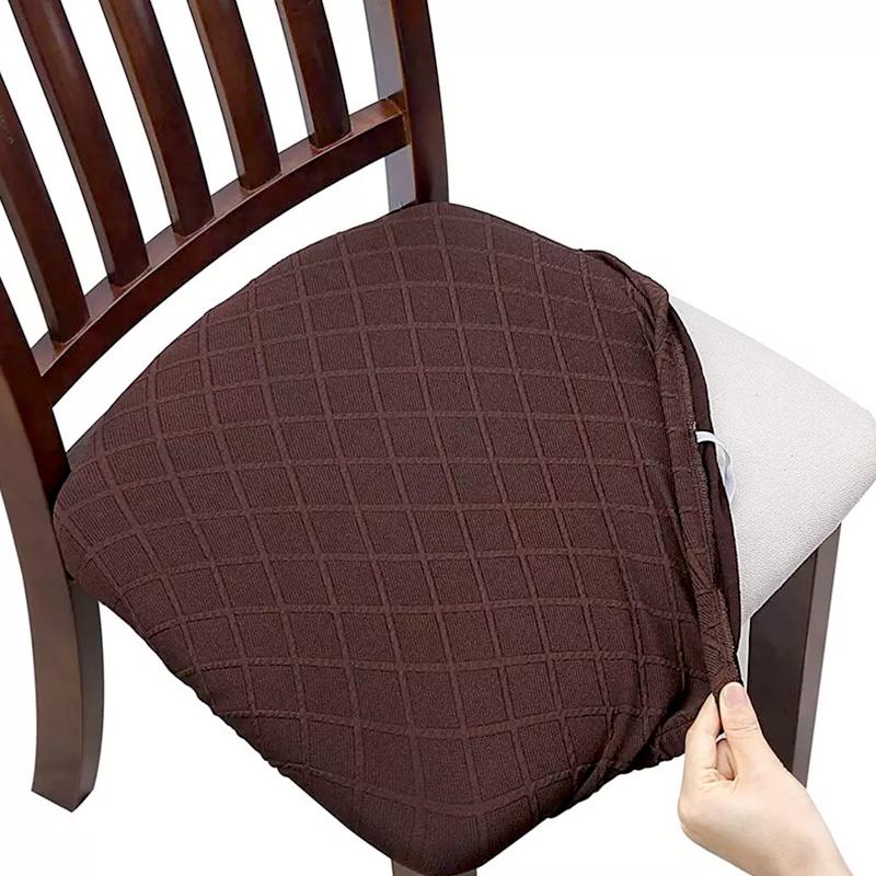 1Pc Polyester Dining Chair Dining Room Removable Cushion Covers Washable Upholstered WaterProof Chair Covers Elastic