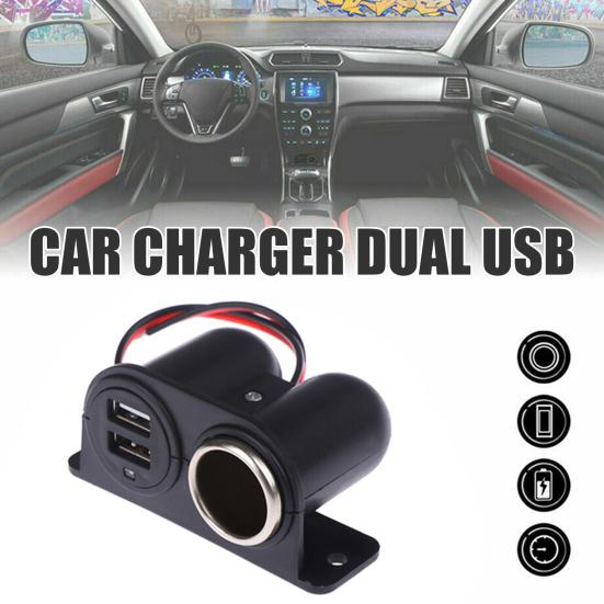 Car Charger Dual USB Ports Fast Charging 3100mA Car Charger Splitter with Screw Bag Portable Expand Power Adapter