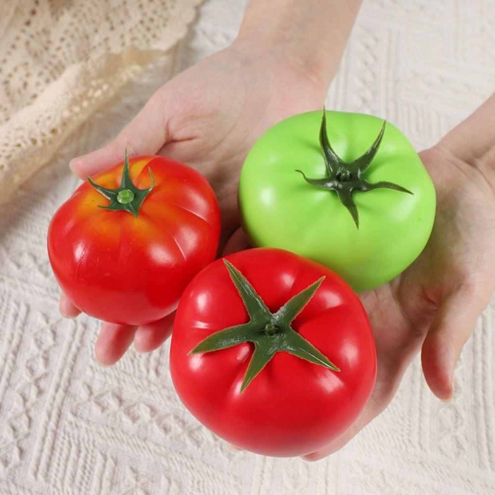5 Pezzi Mini Pomodoro Artificiale Ornamento Realistico Plastica Simulazione Pomodoro Modello Artigianato Verdure Finte Oggetti di Scena