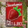 Vintage Strawberry Tinplate Sign  Featuring Always Sweet  Juicy Messaging Rustic Art for Home Kitchen Bakery Nooks