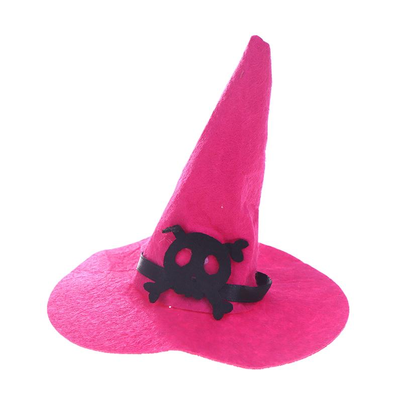 3Pcs Miniature Dollhouse Mini Color Felt Witch Hats For Halloween House Decoration Dolls Accessories Kids Play Toys Witch Hats