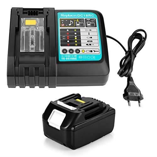 Energup BL1840 18V 4,0Ah Batterie de Remplacement + 1.5A 7.2V~18V Chargeur pour Makita BL1815 BL1830 BL1840 BL1850 LXT400 DC18RA D