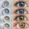Mill Creek 2PCS Cosmetic Contact Lenses 14.2MM Iris 4 Color Contact Lenses Comfort Soft Natural Cool Eye Yearly Use Beauty Pupli 0 Grade