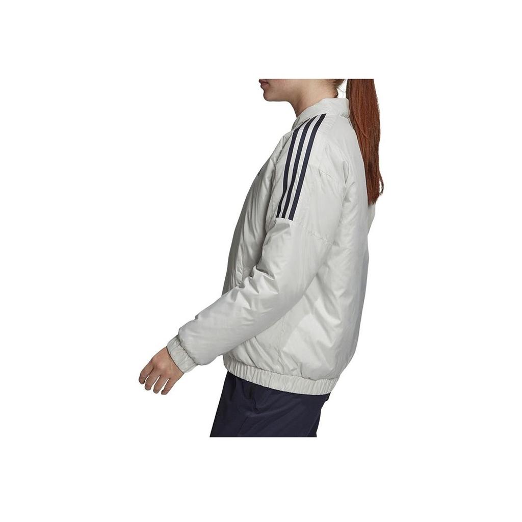 Adidas Sports Windproof Warm Stand-Up Collar Cotton Jacket Women Jackets White GH4582