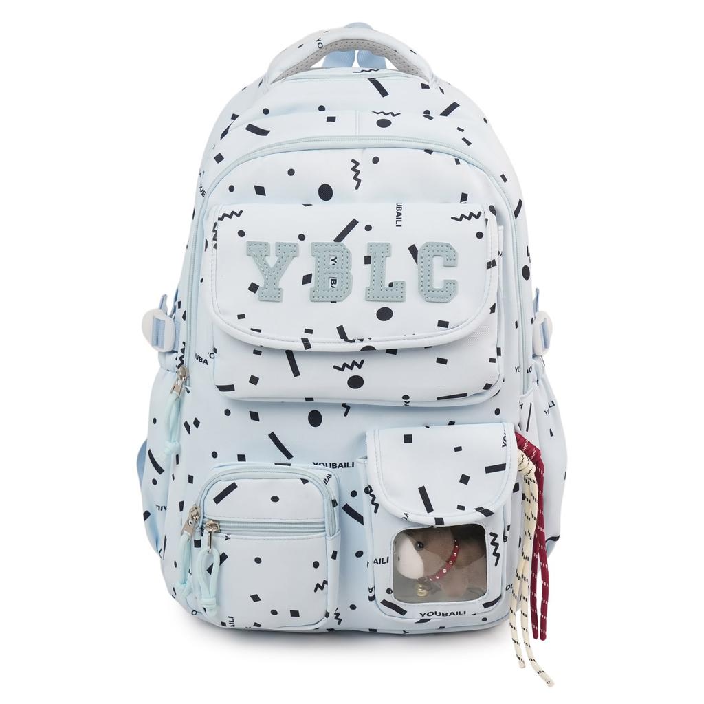 Girls' Junior High School School Bags Cute Printed Backpack High School Student Lightweight SchoolBags Large Sized Computer Bag for College Students