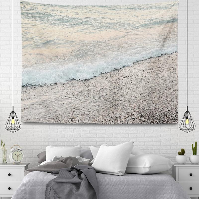 Wall Decor Tapestry Beautiful Room Decoration Blue Beach Accessories Wall Hanging Large Fabric Wall Home Autumn Decoration