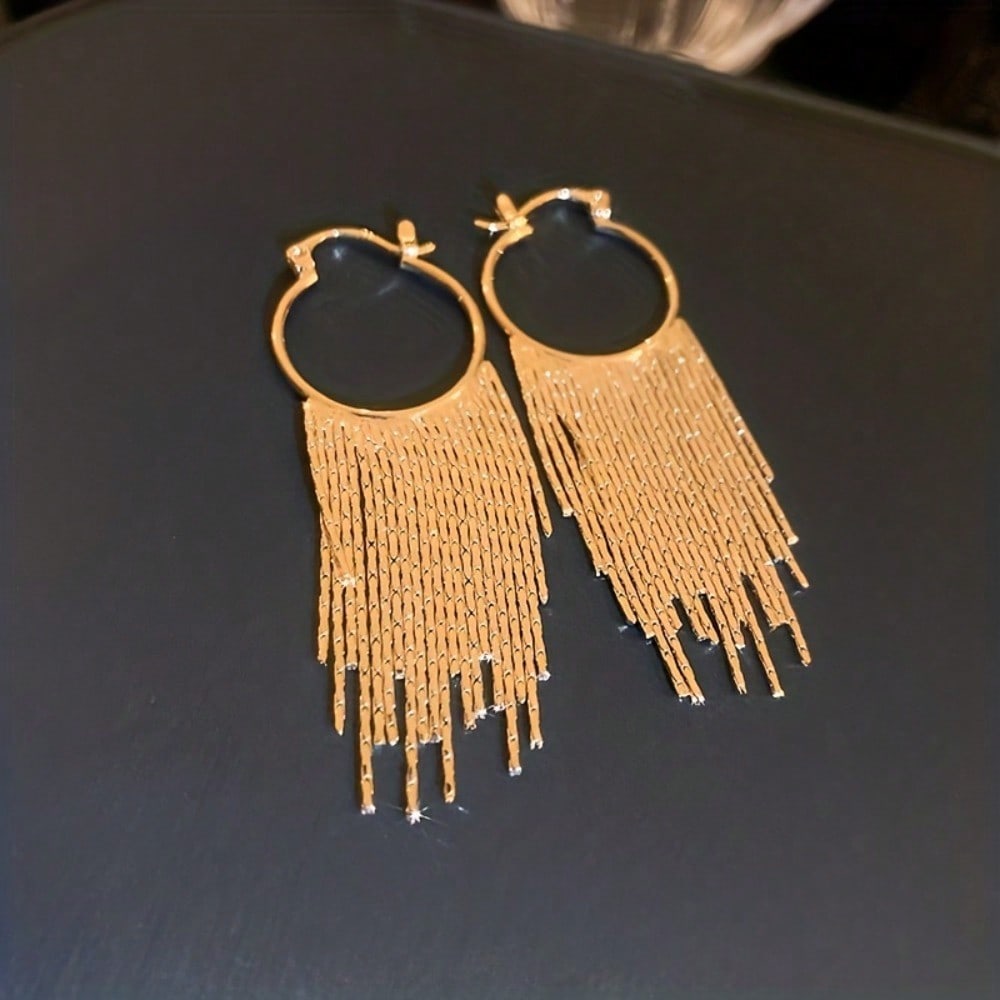 1 Pair Tassel Earrings, Long Temperament Earrings, Versatile And Fashionable Ear Accessories