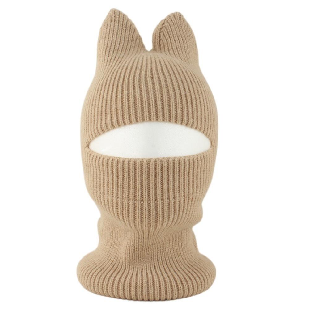 Crochet Ears Protection Hat Knitted Balaclava Hat Cute Kids Hat  Face Cover