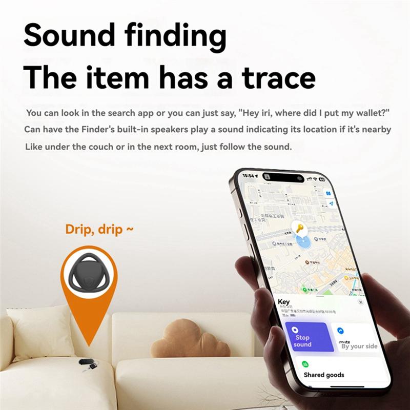 

B03B-Smart Bluetooth GPS Tracker Work With For Find My Smart Tag Anti Lost Reminder Locator Car Key Pet Kids Finder B білий