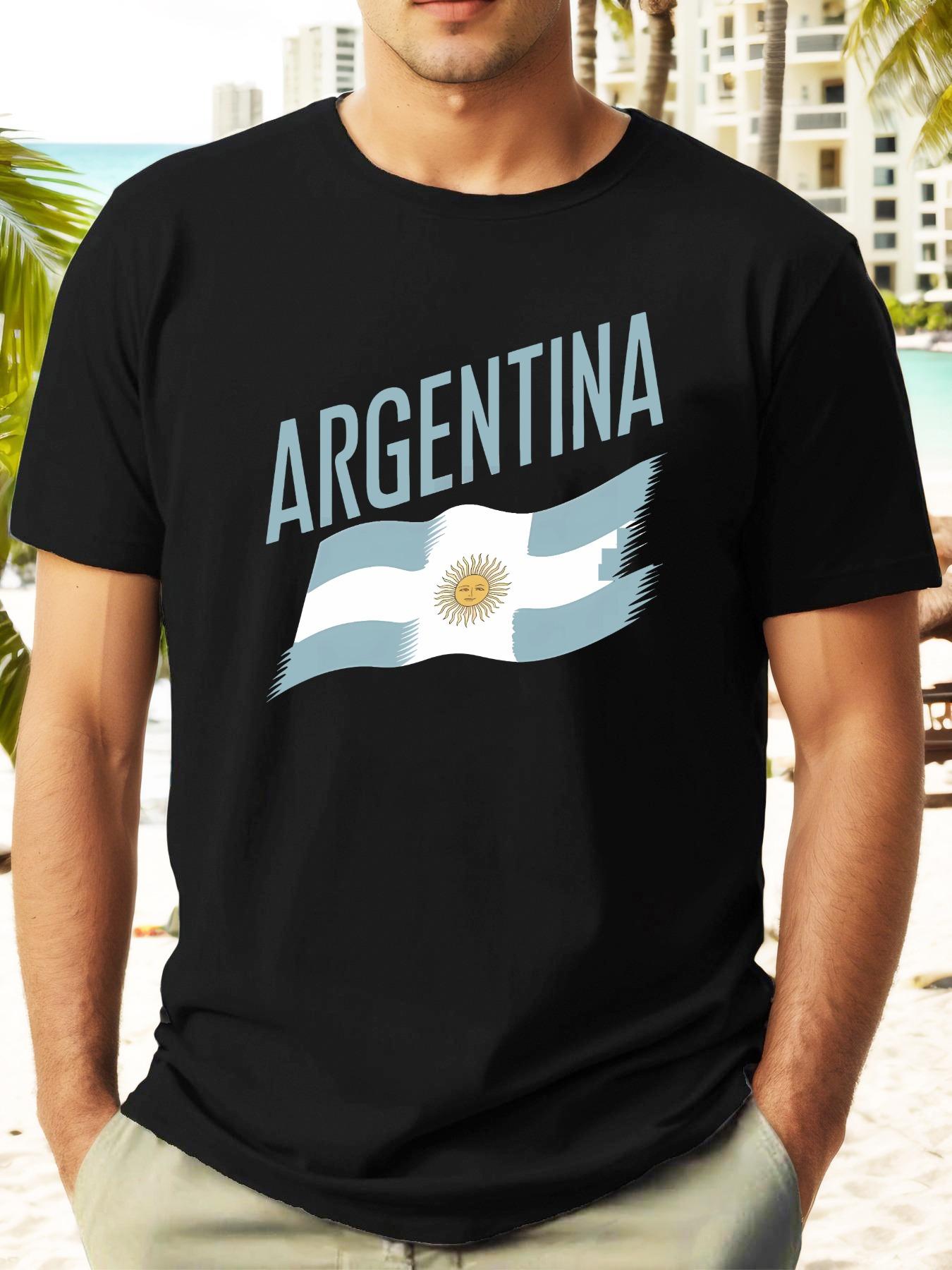 Argentina Flag Graphic T-shirt - Lightweight Cotton XXXXL