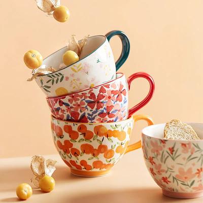 Keramiktasse für Frühstück, Haferflockentasse, große Kapazität, Wasserbecher, Mikrowellenheizung, Milchkaffeetasse, Nachmittagsteetasse