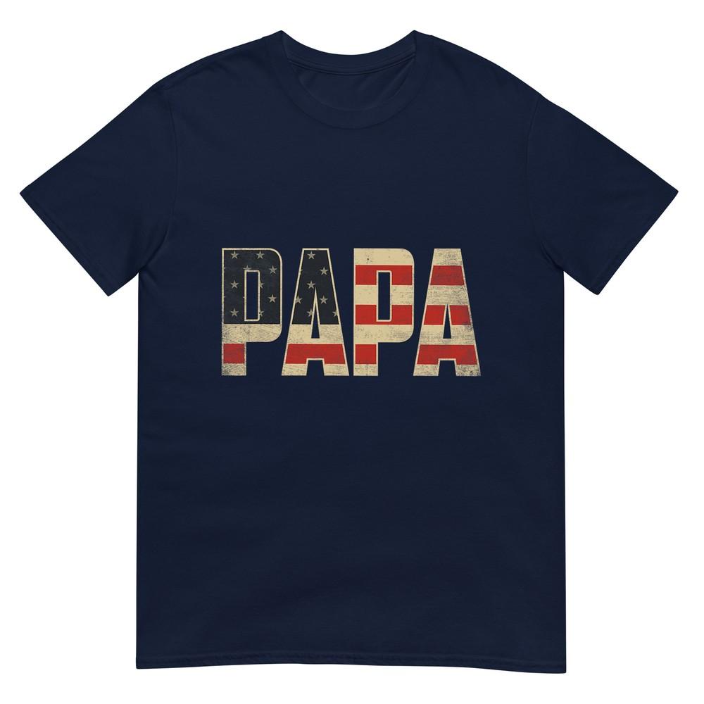 Papa Bold Patriotic American Flag FatherS Day Papa TShirt S