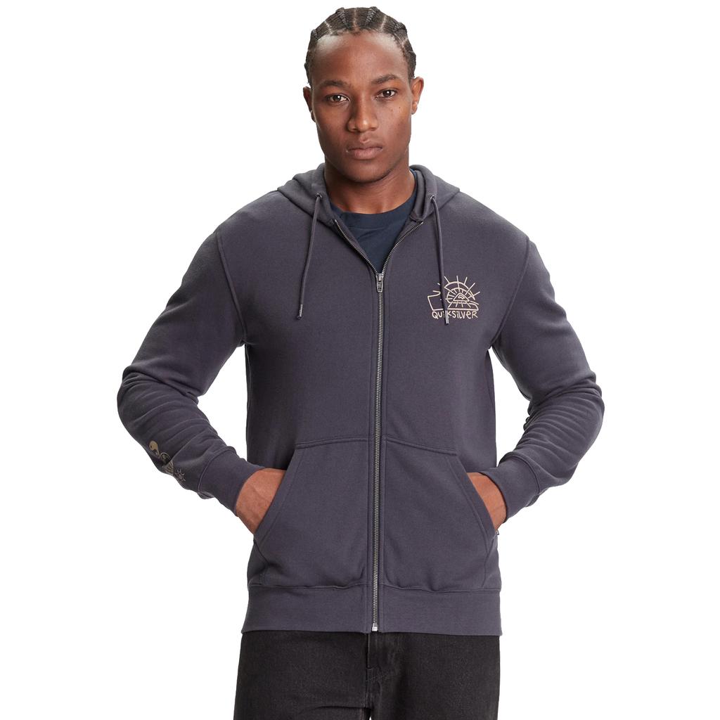 Quiksilver Zip Hoodie, Mens Navy Sweatshirt