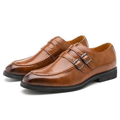Modische Neue Monk-Strap Loafer Für Herren Spitz Schwarz Braun Leder Dress Casual Schuhe Hochzeitskleid Homecoming Schuhwerk