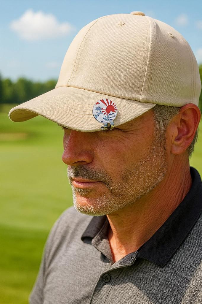 Magnet Golf Marker with Hat Views of Mount The Great Wave Off Golf Competition E0004 Clip, Thirty-six Fuji, Kanagawa, Prize, Gift,