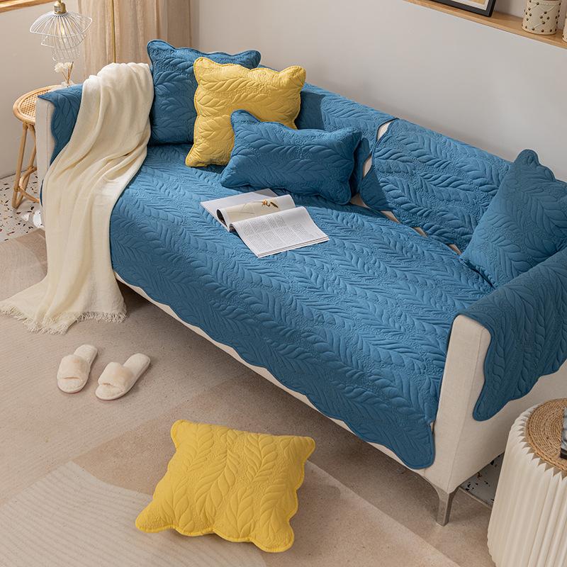 

Современная простая кожаная диванная подушка, универсальная скандинавская однотонная нескользящая диванная подушка на четыре сезона, тканевая подушка, полотенце на коленях 70*70cm