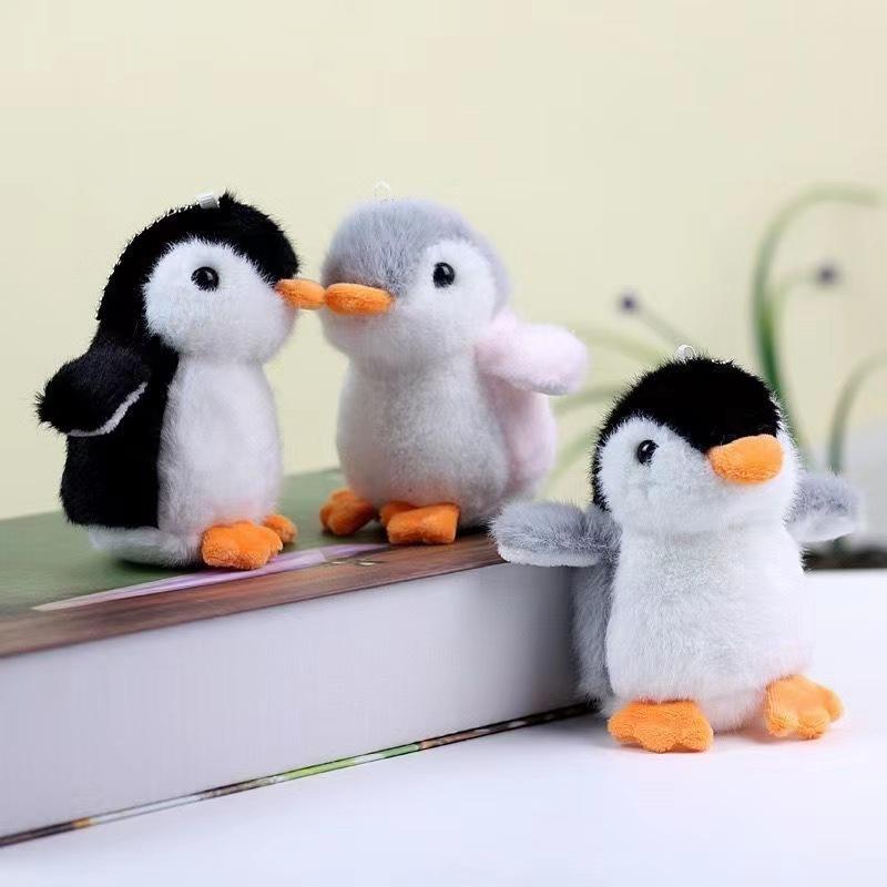 Cartoon Penguin Plush Toy Keychain Cartoon Animal Pendant Cute Stuffed Toys Bag Ornaments Kawaii Doll Keyring for Kids Girl Gift