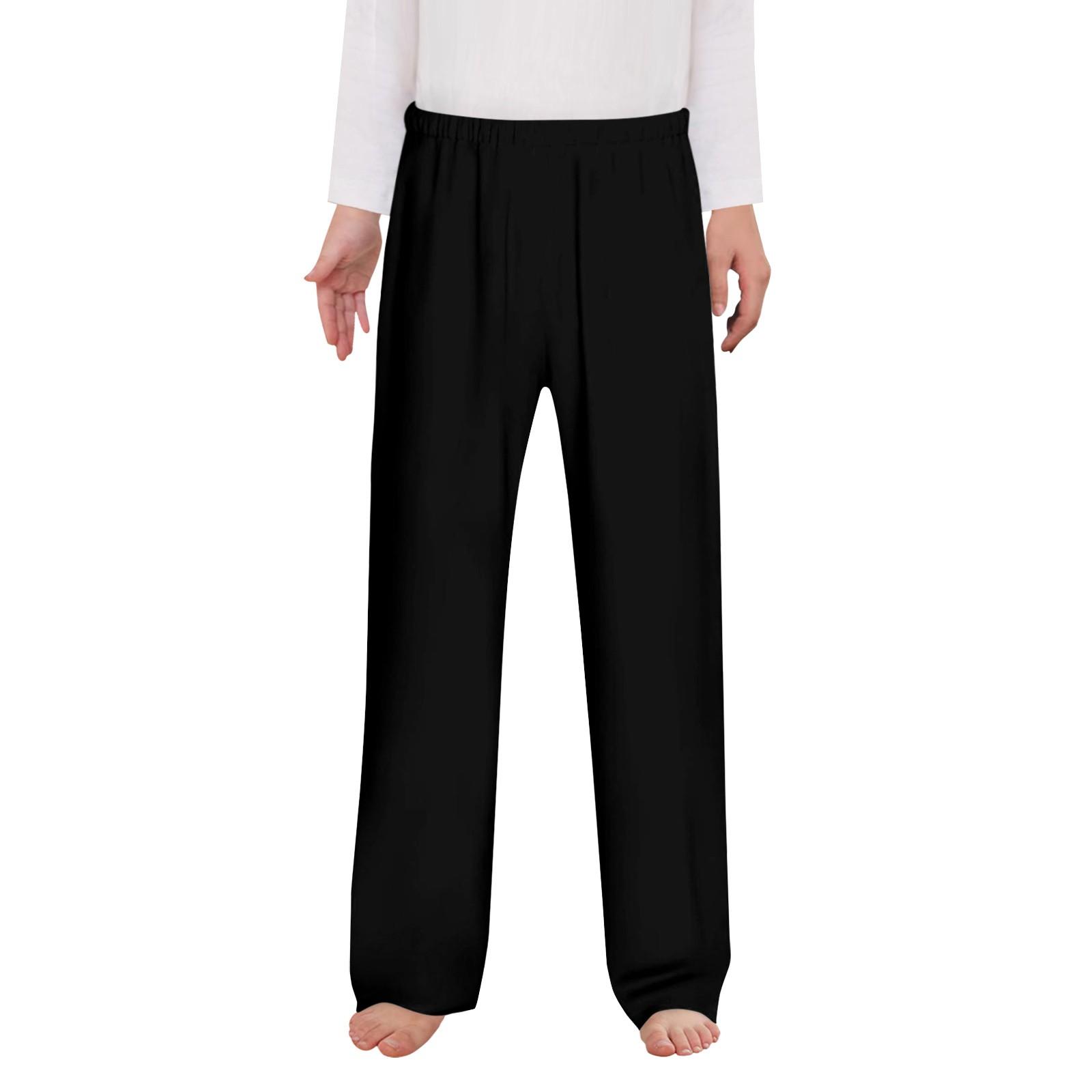 

Пижамные штаны для мальчиков, длинные клетчатые штаны для сна, мягкие штаны с карманами 120 чёрный