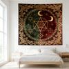 2026 New Lunar Esoteric Style Tapestry Bohemian Vintage Color Blocking Pattern Tarot Style Tapestry Aesthetic Wall Hanging Decor