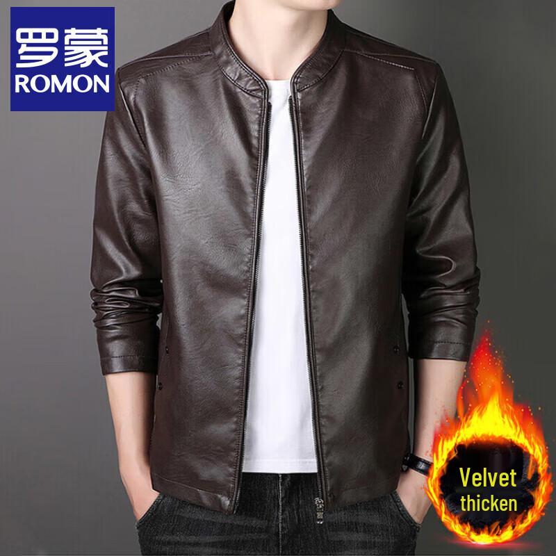 

Romensi Men s Stand Collar Faux Leather Motorcycle Jacket 6XL