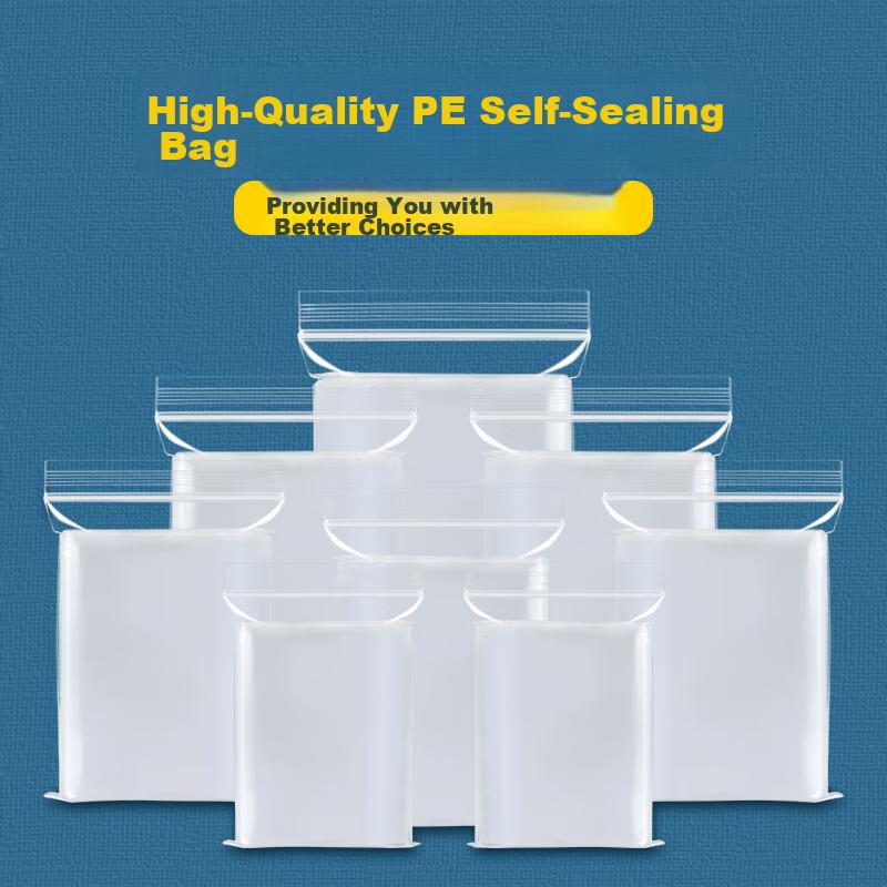 Food Self-Sealing Bags, No. 6 Transparent Storage Sealing Bags, Dust-Proof Packaging Bags, Sealing Bags, 100 Pieces