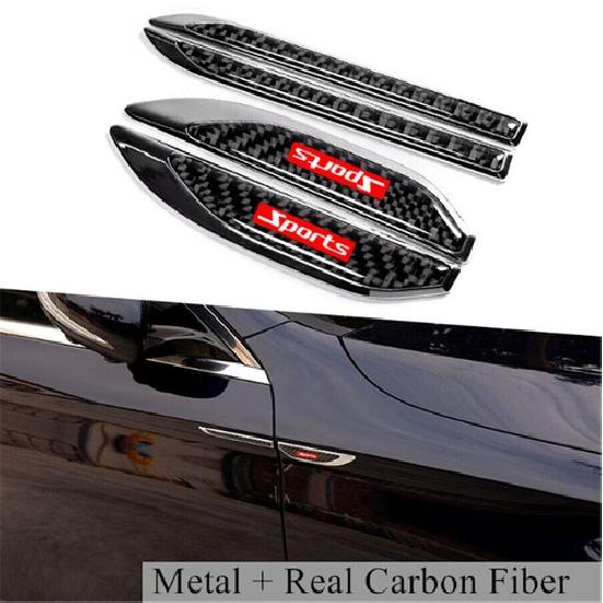 2Pcs Carbon Fiber Car Side Fender Vent Air Wing Cover Exterior Trim Accessories
