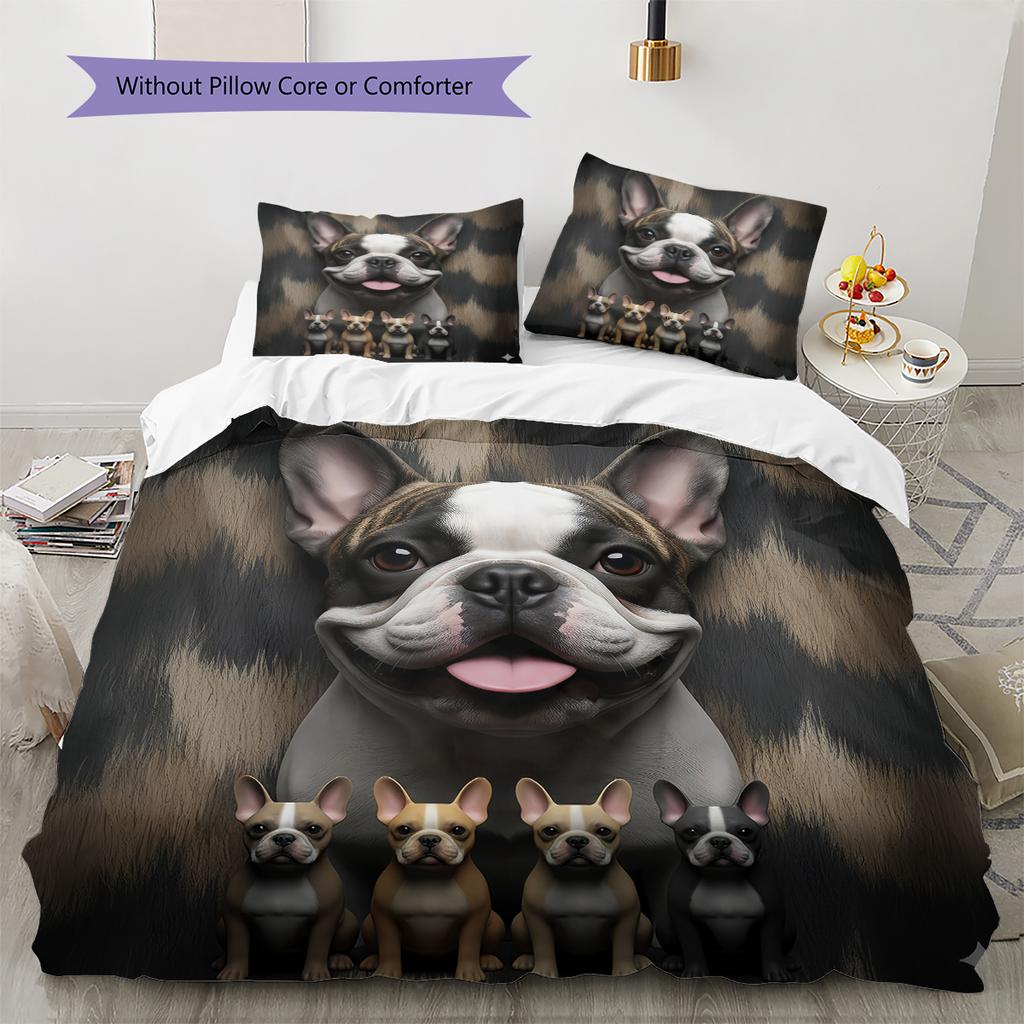 Pit Bull Pattern Bedding Quilt Set Quilt Cover Pillowcase Home Decoration Gift (1 * duvet cover + 2 * pillowcase, without core)
