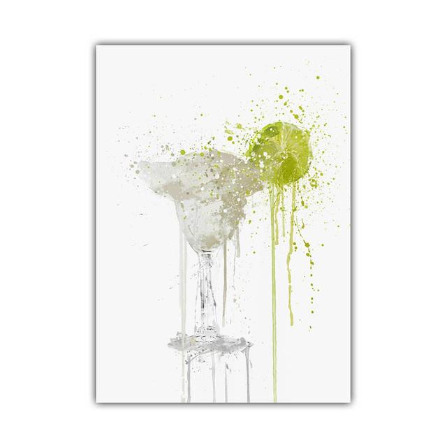 Nowa modna sztuka owocowa szklanka koktajlowa zimny napój plakat czara Bar obraz ścienny na płótnie salon dekoracja wnętrz Mural bez ramki