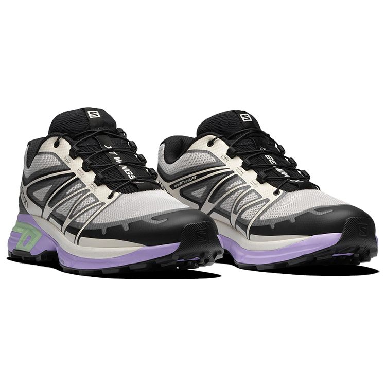 SALOMON Xt-Wings 2 Comfortable Fabric Durable Low-Top Casual Running Shoes Unisex Sneakers Beige Black Purple 414683