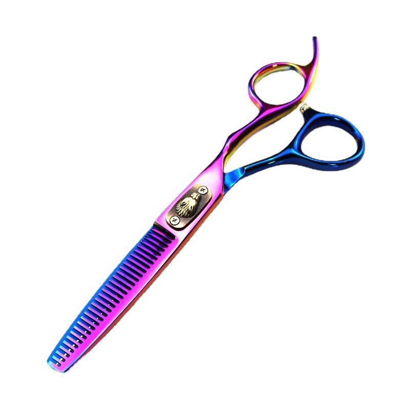 Blue And Pink High-End, Wolf Head Hair Scissors, Haircut, Flat Scissors, Bangs, Tooth Scissors, Thin Scissors Fmlt-03