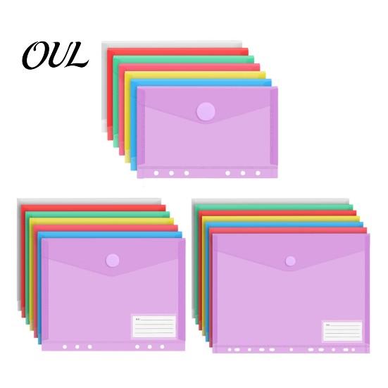 Schülermappen Set Kunststoff mit Beschriftungsfach, Klettverschluss Transparente Hülle Poly-Umschlag Dokumentenmappe, A4/A5/A6 Wasserdicht